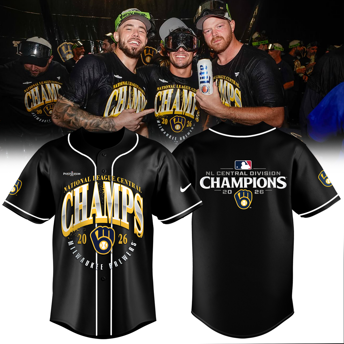 Limited Edition Milwaukee Brewers 2026 NL Central Division Champions Jersey