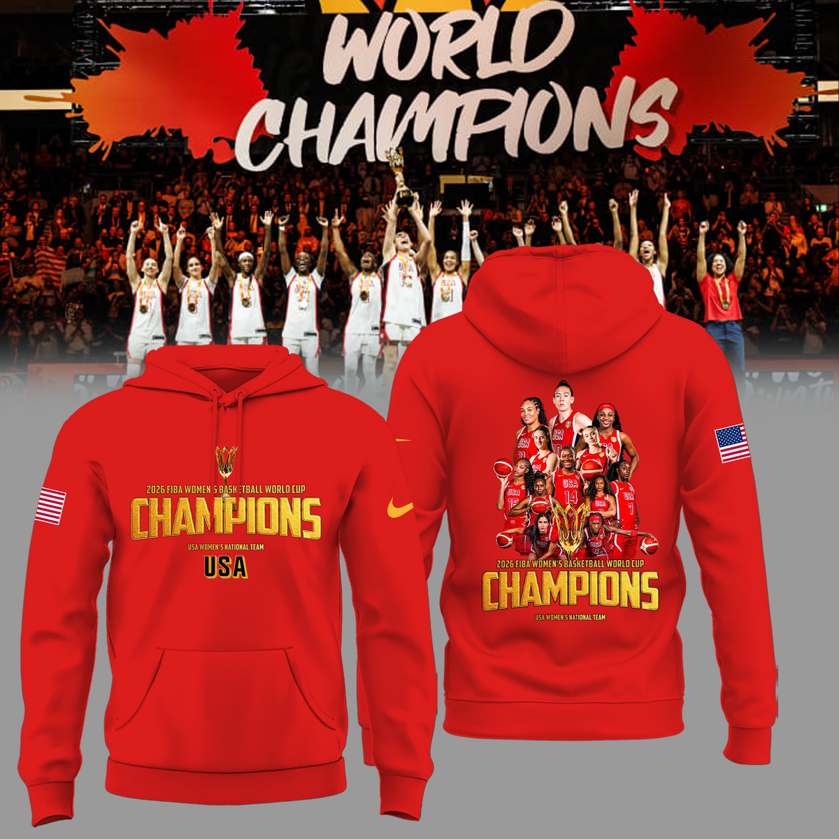 Limited Edition USA Women’s Basketball 2026 FIBA World Cup Champions Hoodie