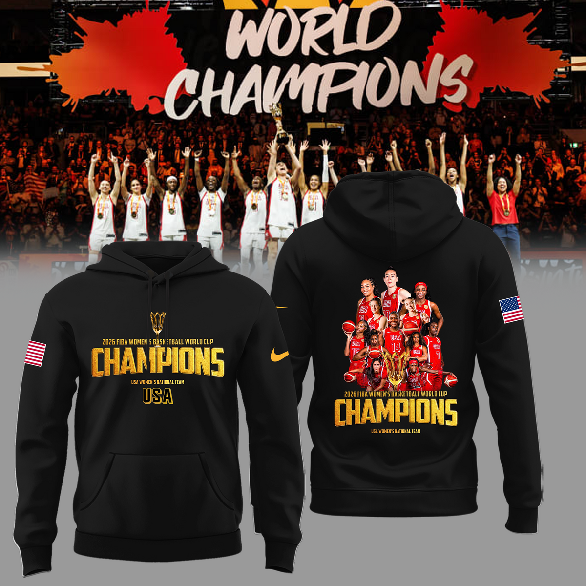 Limited Edition USA Women’s Basketball 2026 FIBA World Cup Champions Hoodie