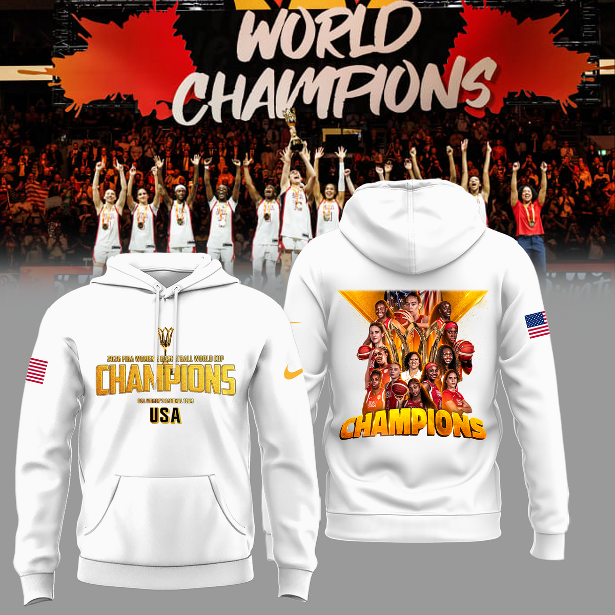 Limited Edition USA Women’s Basketball 2026 FIBA World Cup Champions Hoodie