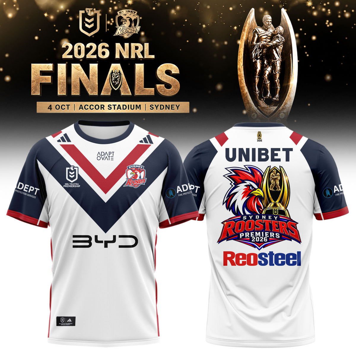 Limited Edition Sydney Roosters 2026 NRL Premiers T-shirt