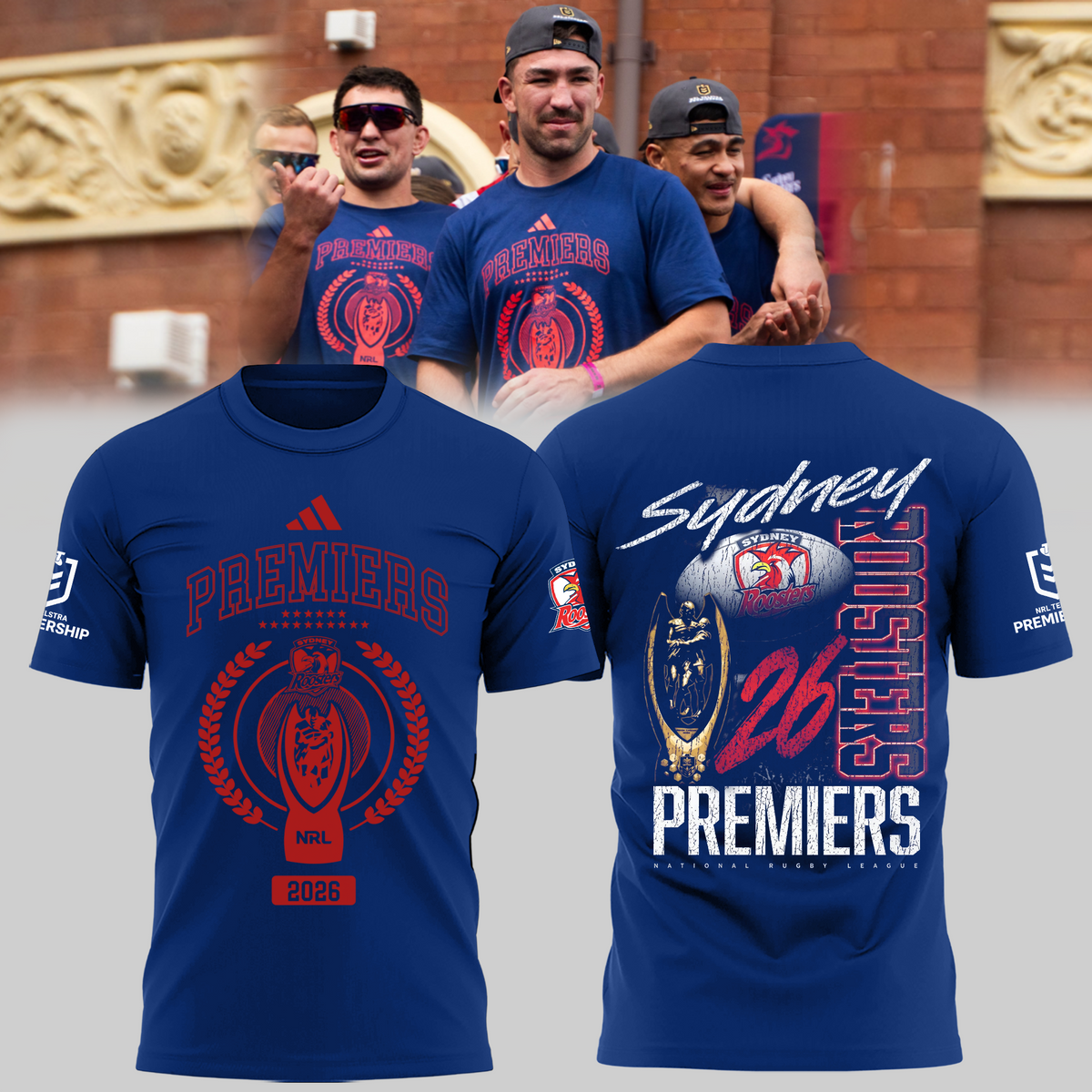 Limited Edition Sydney Roosters 2026 NRL Premiers T-shirt