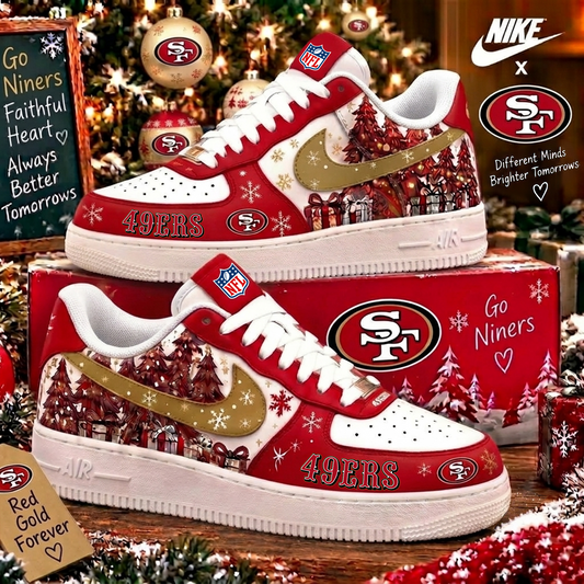 Limited Edition San Francisco 49ers Chrismas For Fan AF1 Shoes