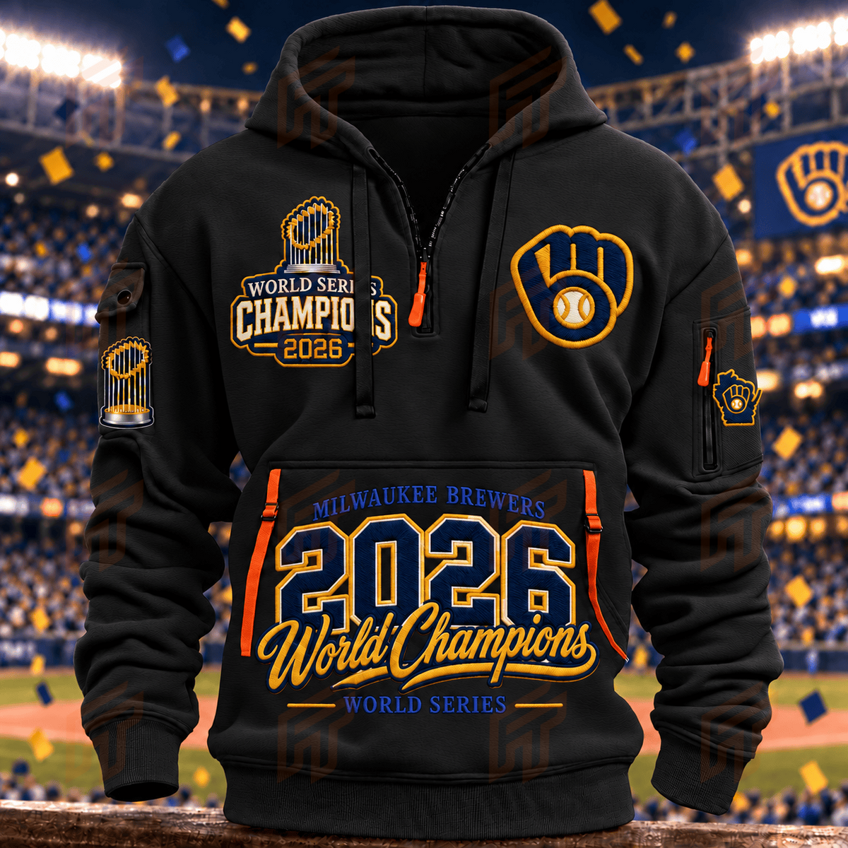 Limited Edition Milwaukee Brewers 2026 World Series Champions Half Zip Hoodie