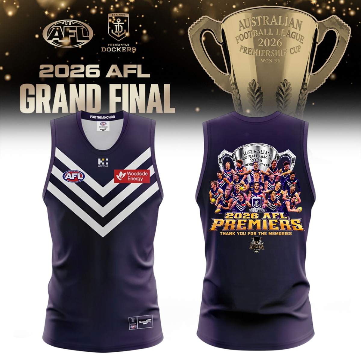 Limited Edition Fremantle Dockers 2026 AFL Premiers Rugby New Jersey