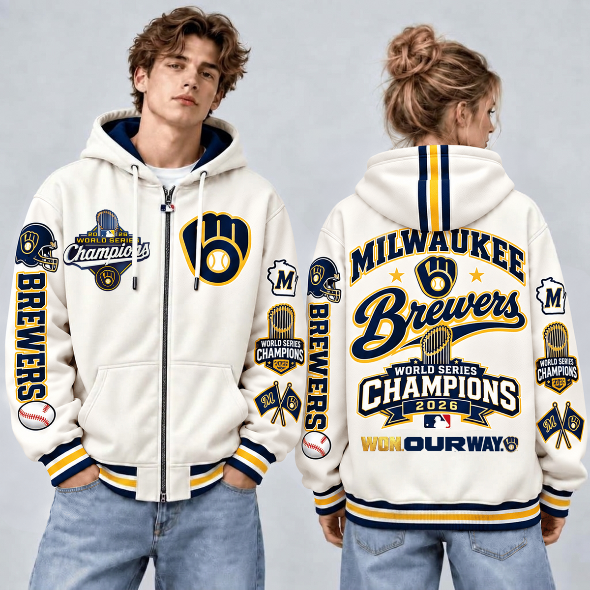 Limited Edition Milwaukee Brewers 2026 World Series Champions Zip Hoodie