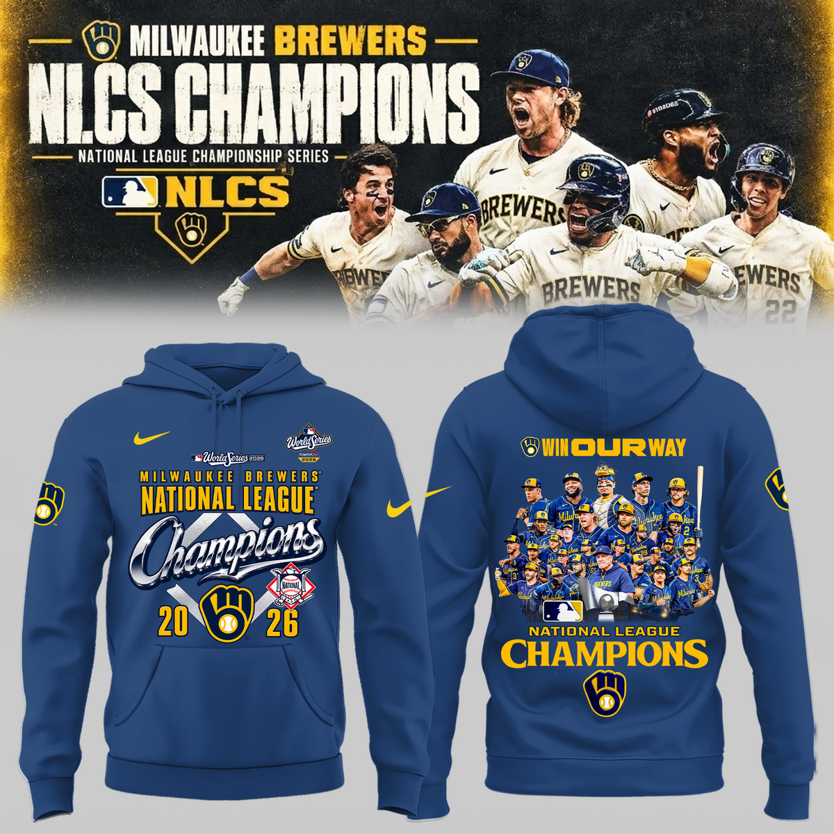 Limited Edition Milwaukee Brewers 2026 National League Champions Hoodie