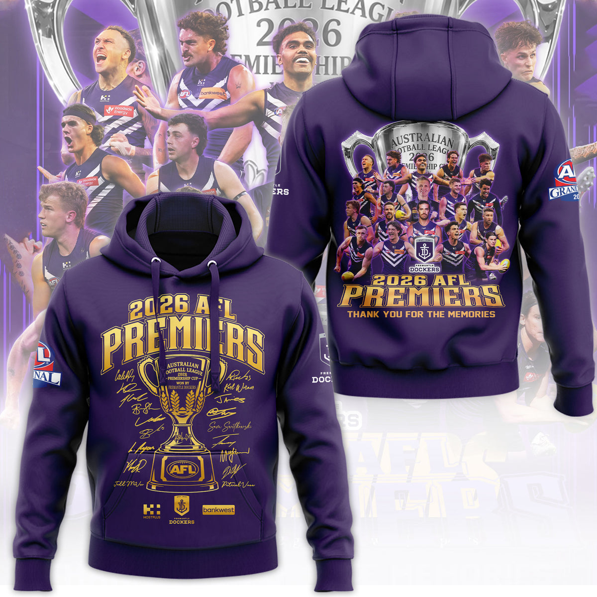 Limited Edition Fremantle Dockers 2026 AFL Premiers Hoodie