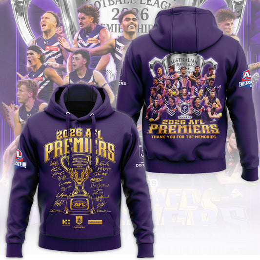 Limited Edition Fremantle Dockers 2026 AFL Premiers Hoodie