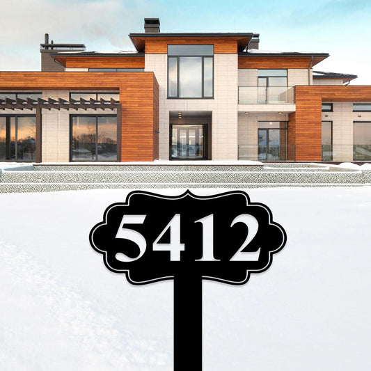 Personalized House Number Stake for Yard,Custom House Number Sign for Garden,Modern Address Sign, House Number Ground Sign,Housewarming Gift