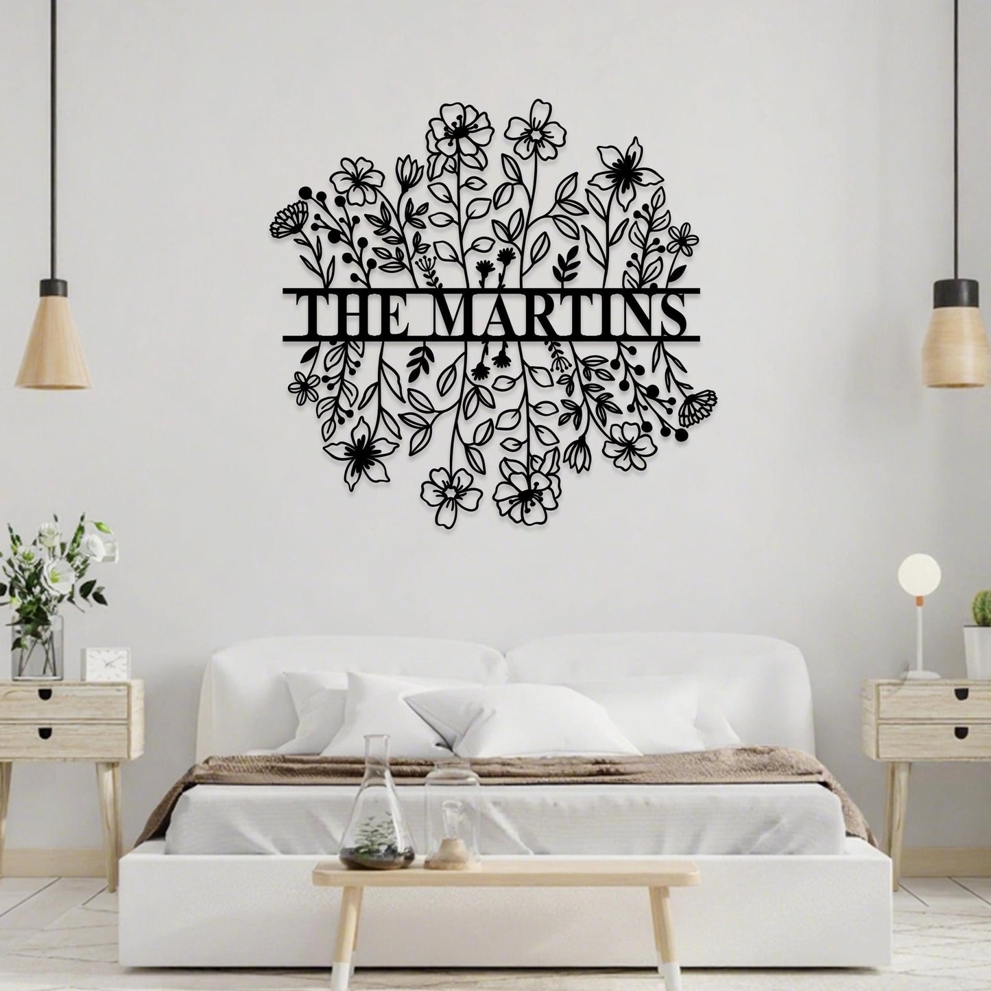 Custom Metal Floral Garden Sign, Personalized Flower Wall Art, Flower Garden Decor, Garden Yard Sign, Gardener Name Sign, Gift for Mom