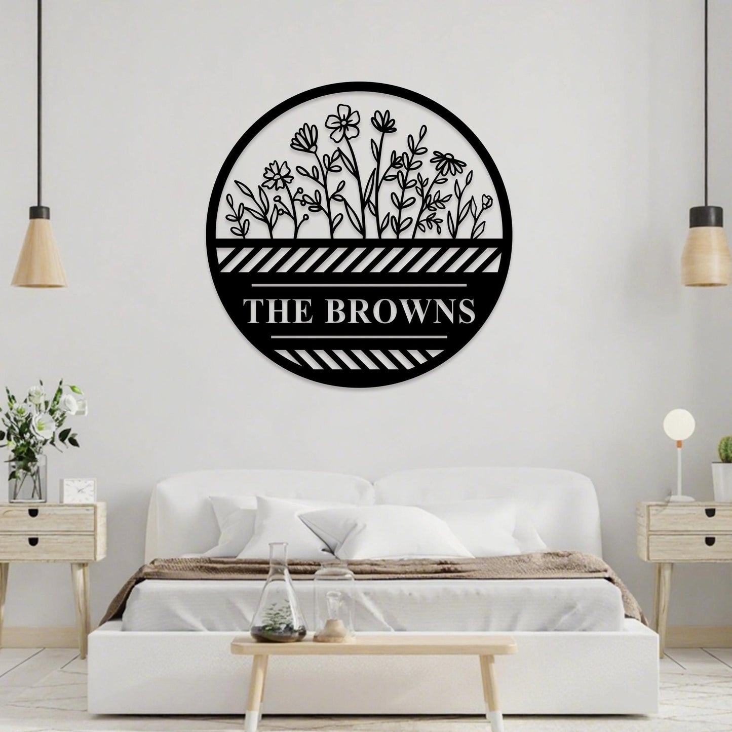 Custom Flower Metal Wall Art,Garden Sign Personalized,Garden Name Sign,Garden Decor,Yard Sign,Flower Decor for Spring,Kitchen Wall Decor