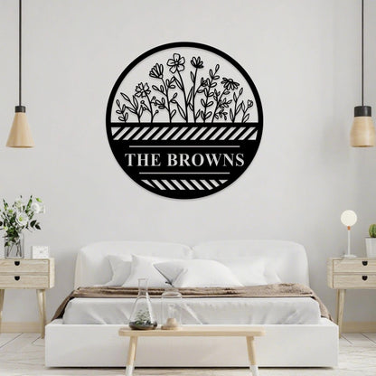 Custom Flower Metal Wall Art,Garden Sign Personalized,Garden Name Sign,Garden Decor,Yard Sign,Flower Decor for Spring,Kitchen Wall Decor