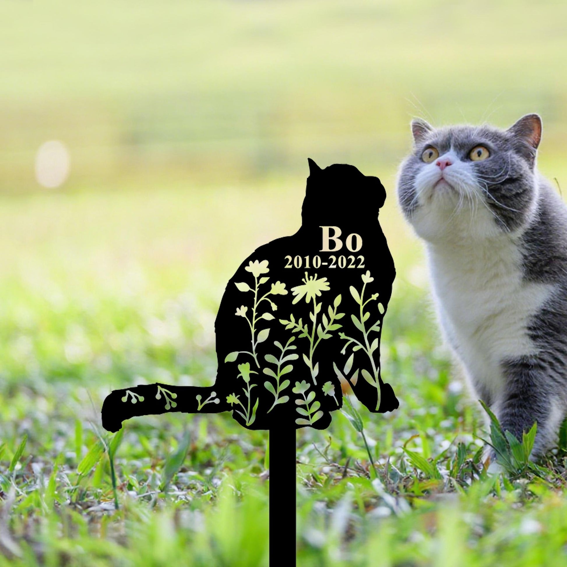 Custom British Shorthair Cat Memorial Plaque,Personalized Cat Metal Name Sign,Cat Grave Decor,Cat Yard Marker,Cat Cemetery Stake,Cat Loss