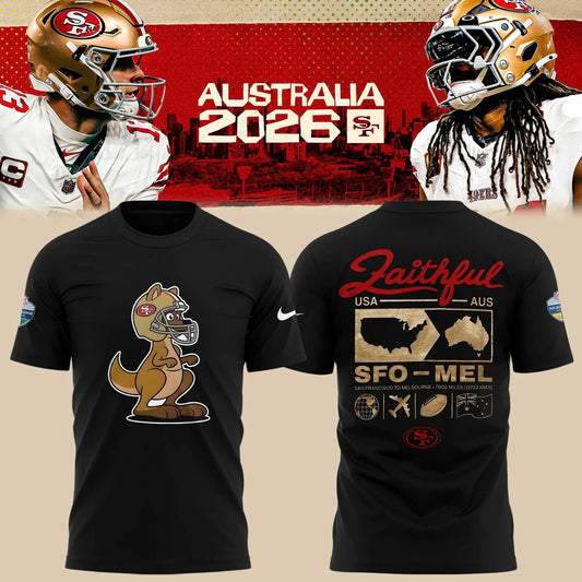 Limited Edition San Francisco 49ers 2026 Melbourne Game T-shirt