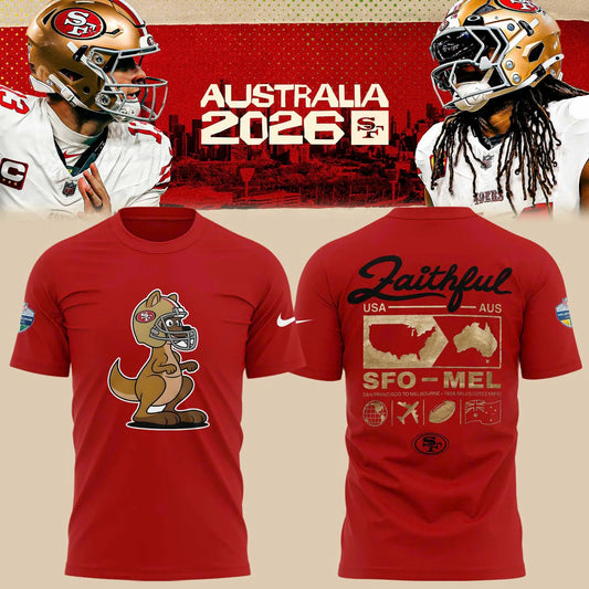 Limited Edition San Francisco 49ers 2026 Melbourne Game T-shirt