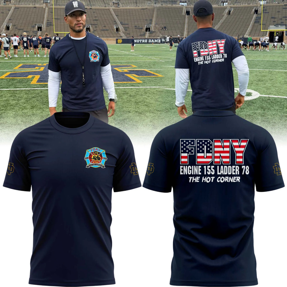 Limited Edition Notre Dame x FDNY – Engine 155 Ladder 78 T-shirt
