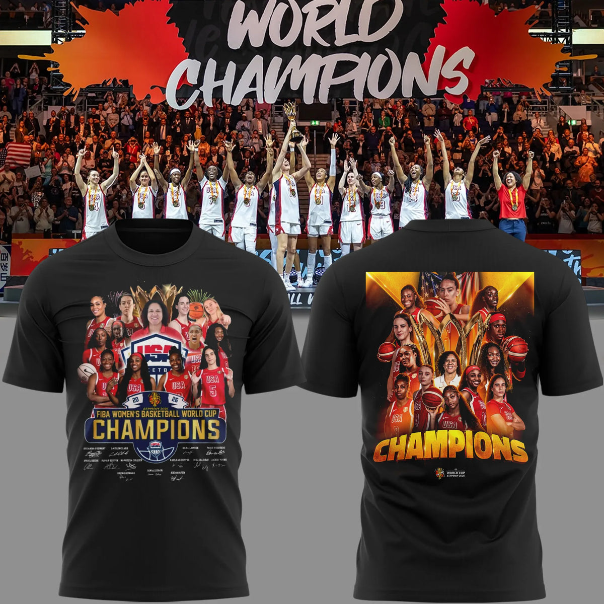 Limited Edition USA Women’s Basketball 2026 FIBA World Cup Champions T-shirt