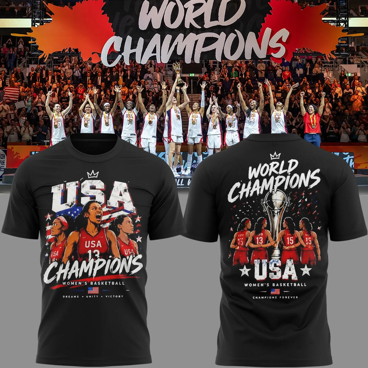 Limited Edition USA Women’s Basketball 2026 FIBA World Cup Champions T-shirt