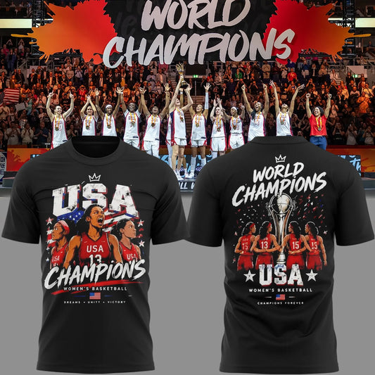 Limited Edition USA Women’s Basketball 2026 FIBA World Cup Champions T-shirt