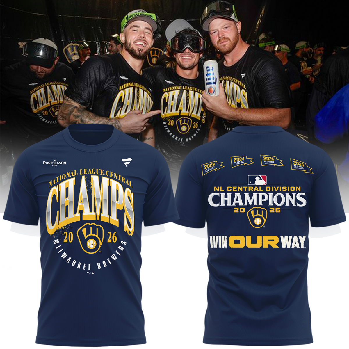 Limited Edition Milwaukee Brewers 2026 NL Central Division Champions T-shirt
