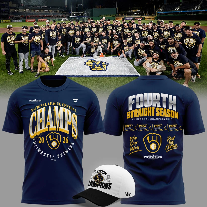 Limited Edition Milwaukee Brewers 2026 NL Central Division Champions T-shirt