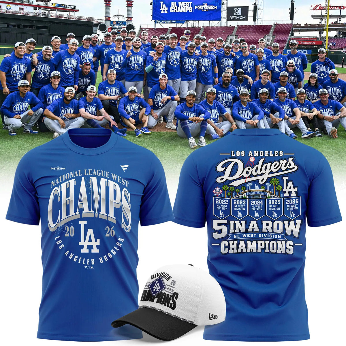 Limited Edition LA 2026 NL West Division Champions T-shirt