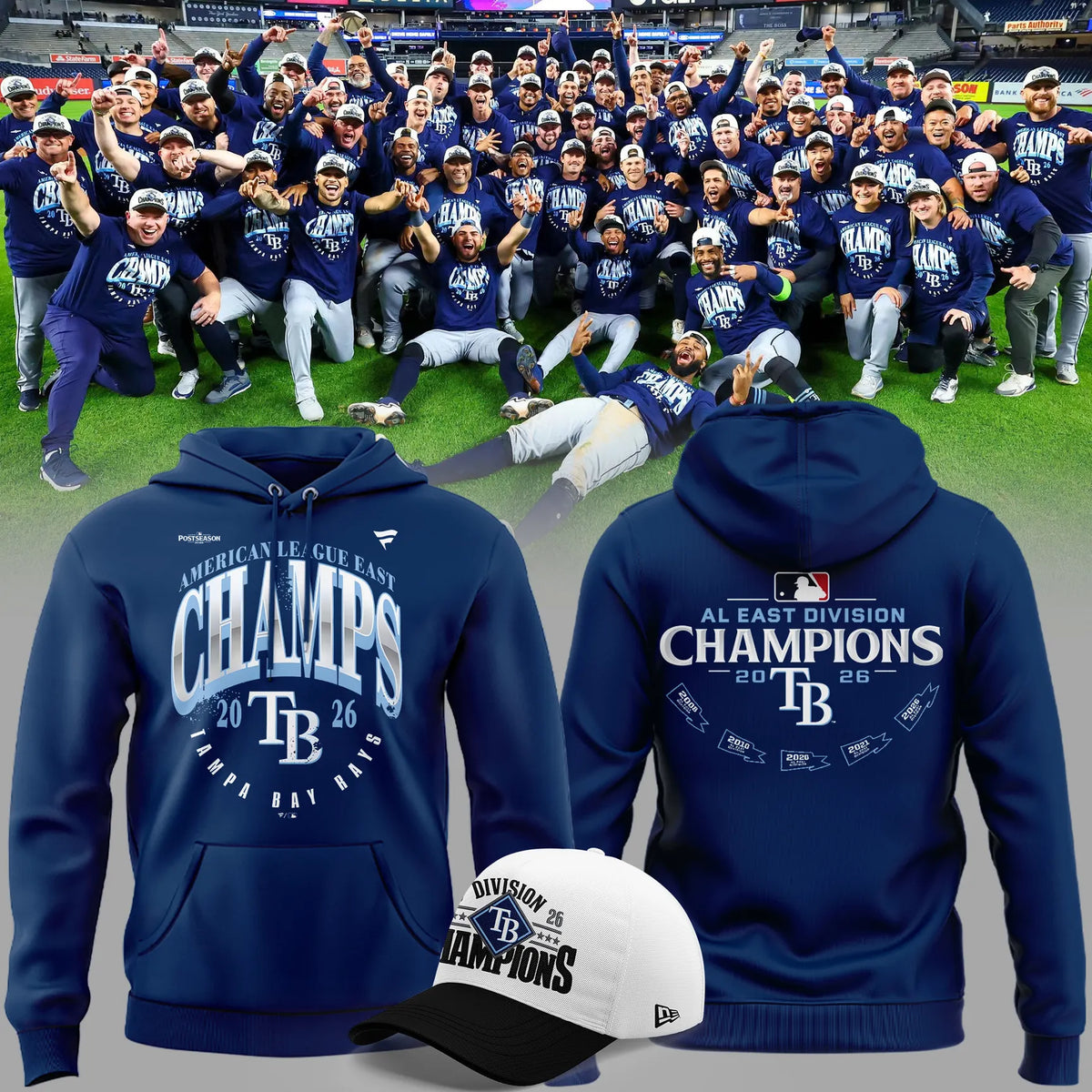 Limited Edition Tampa Bay Rays 2026 AL East Division Champions Clinched Hoodie
