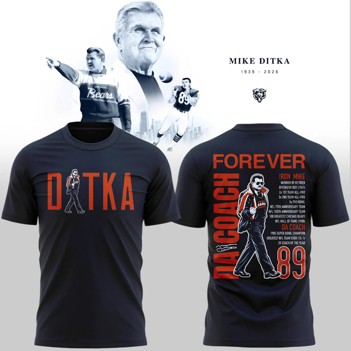 R.I.P Mike Ditka Thank You For The Memories T-shirt
