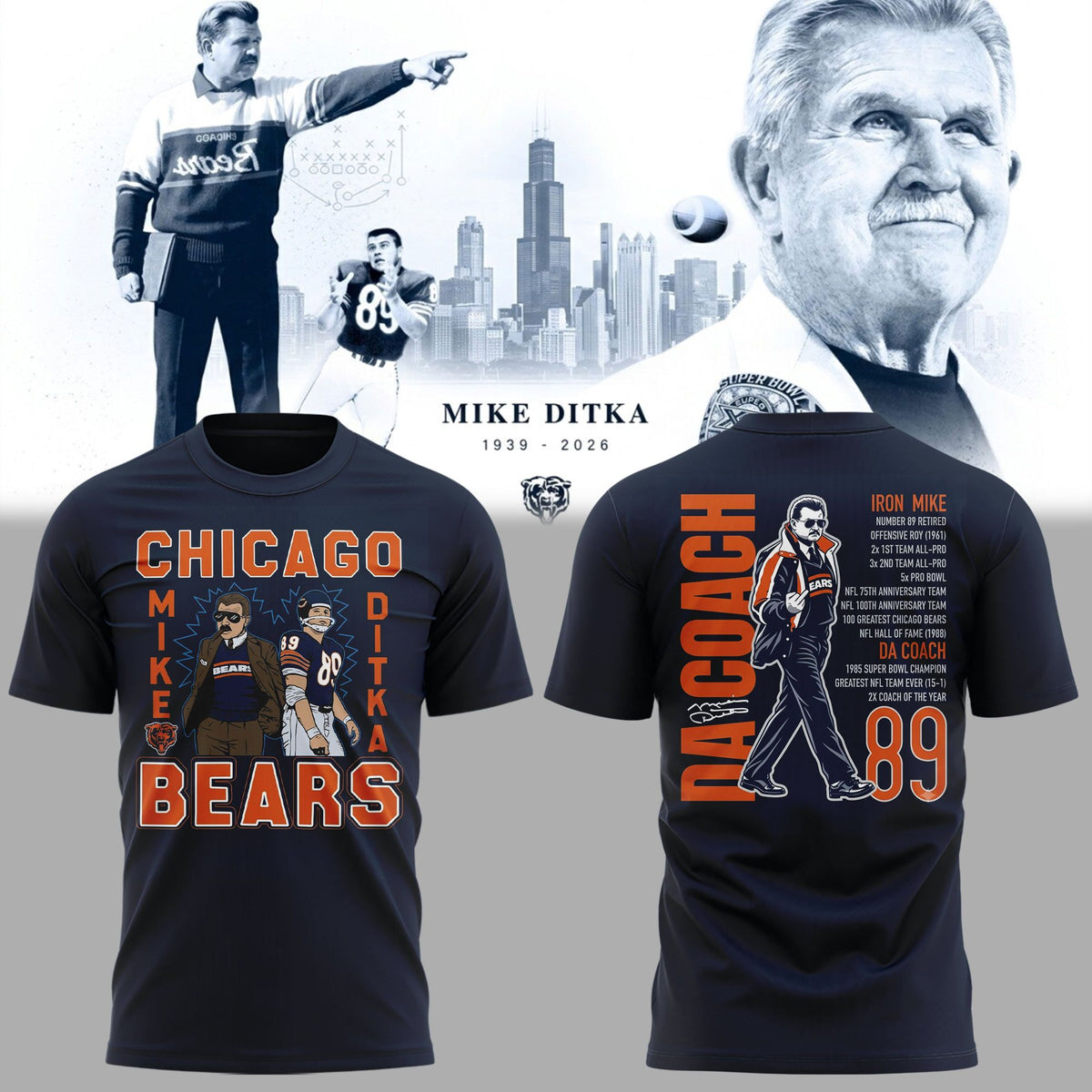 R.I.P Mike Ditka Thank You For The Memories T-shirt