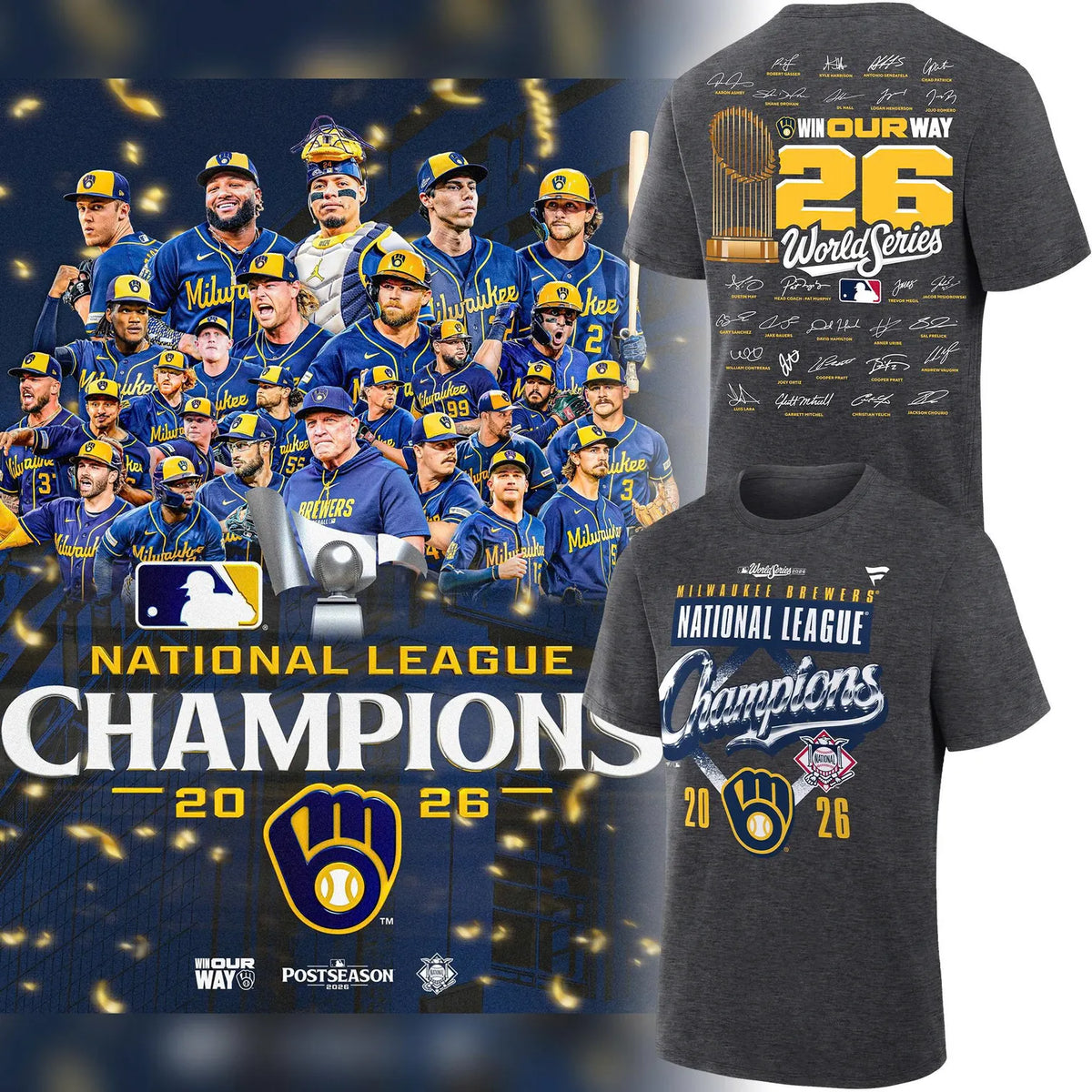 Limited Edition Milwaukee Brewers 2026 National League Champions T-shirt