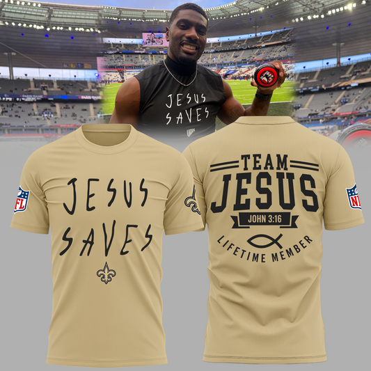 Limited Edition New Orleans Saints Jesus Saves T-shirt