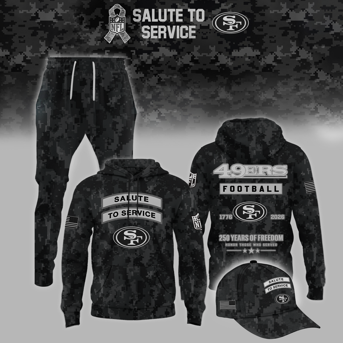 Limited Edition San Francisco 49ers NFL Salute to Service 2026 Hoodie