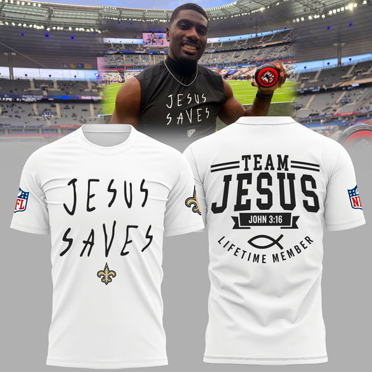 Limited Edition New Orleans Saints Jesus Saves T-shirt