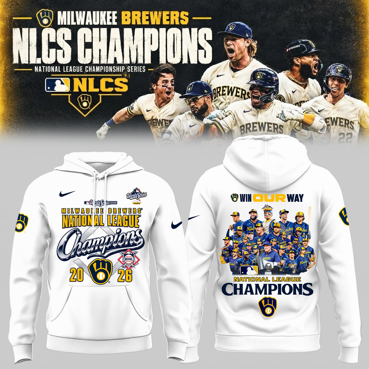 Limited Edition Milwaukee Brewers 2026 National League Champions Hoodie