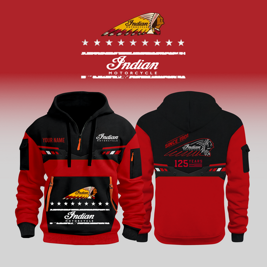 Limited Edition Indian Motorcycle New Half Zip Hoodie
