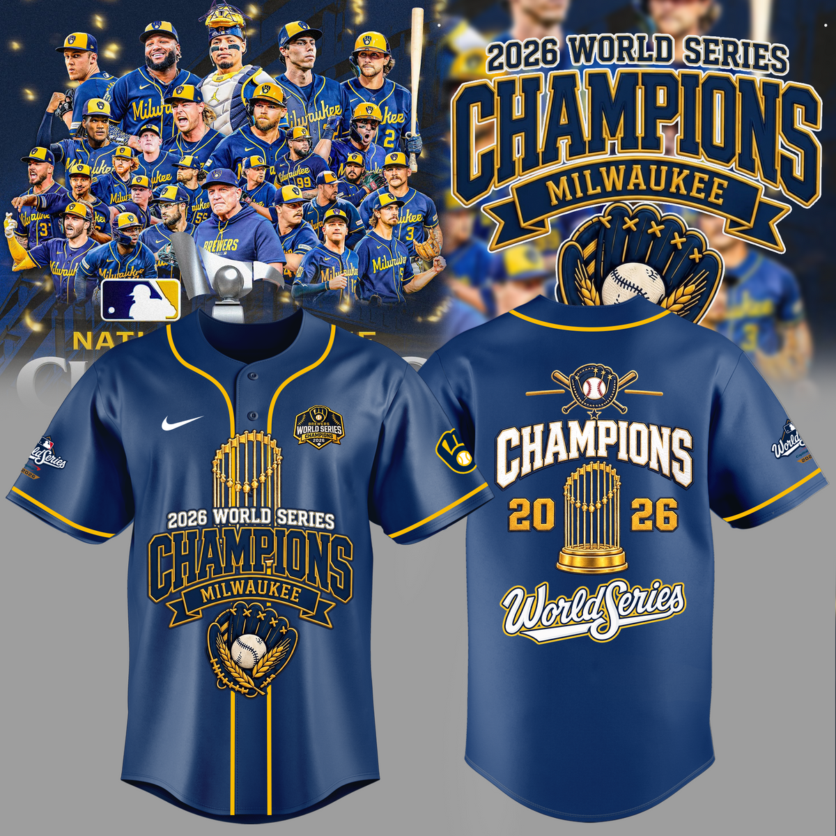 Limited Edition Milwaukee Brewers 2026 World Series Champions Jersey