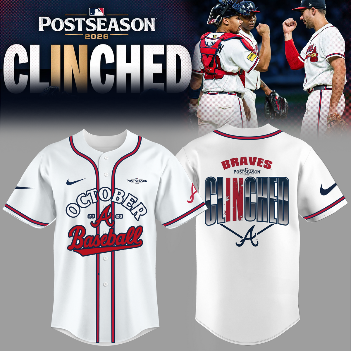 Limited Edition Atlanta Braves Postseason 2026 Clinched Jersey