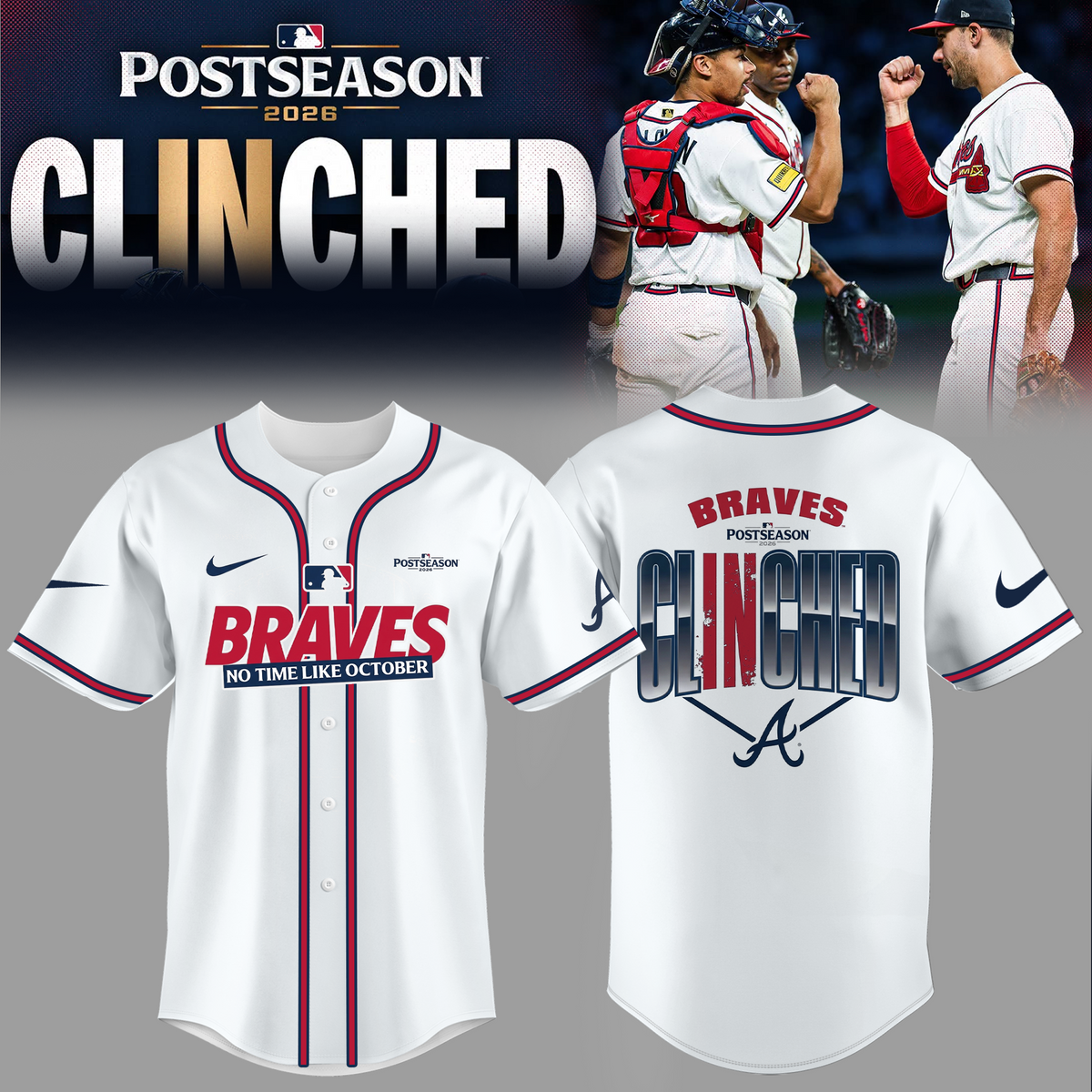 Limited Edition Atlanta Braves Postseason 2026 Clinched Jersey