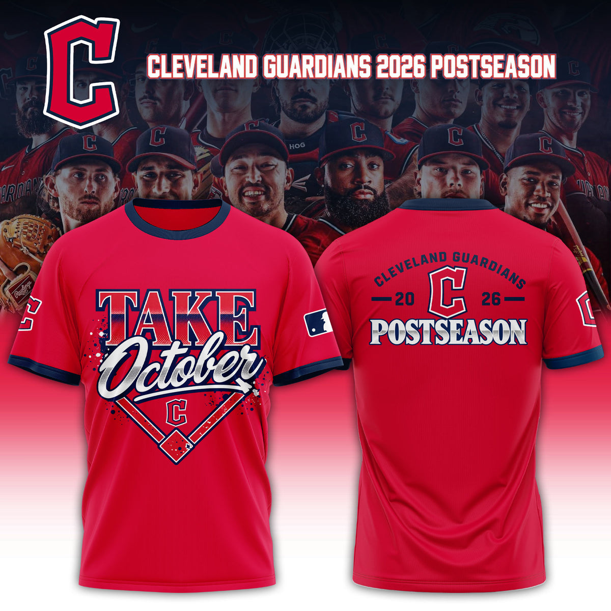 Limited Edition Cleveland Guardians MLB Division Series Champions Distressed Locker Room Take October T-shirt