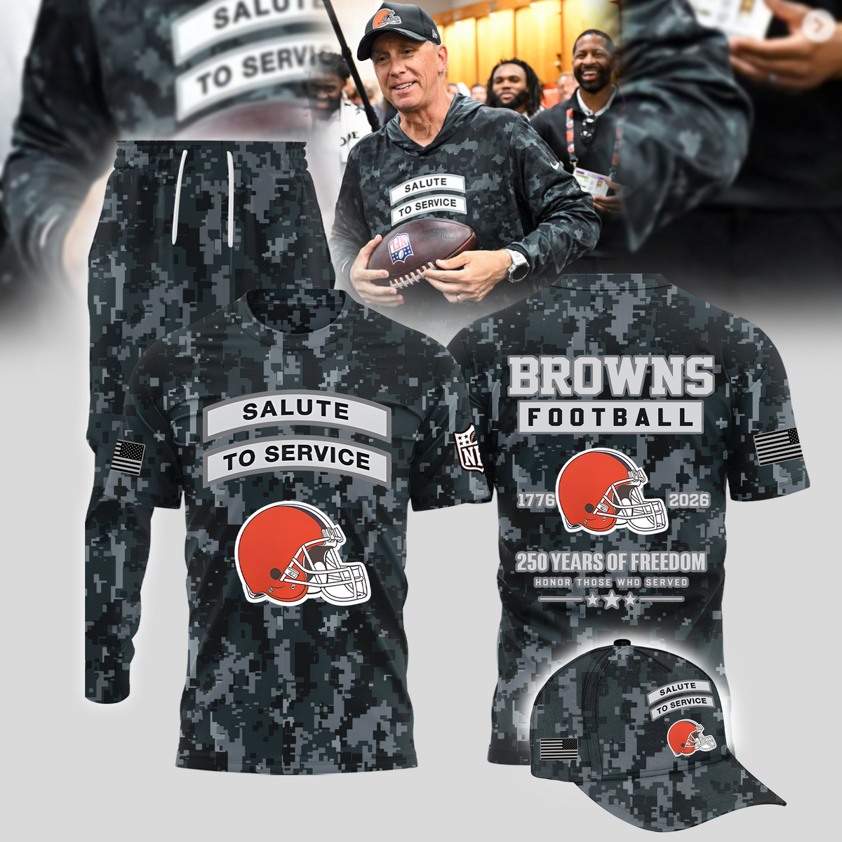 Limited Edition Cleveland Browns 2026 Salute to Service T-shirt